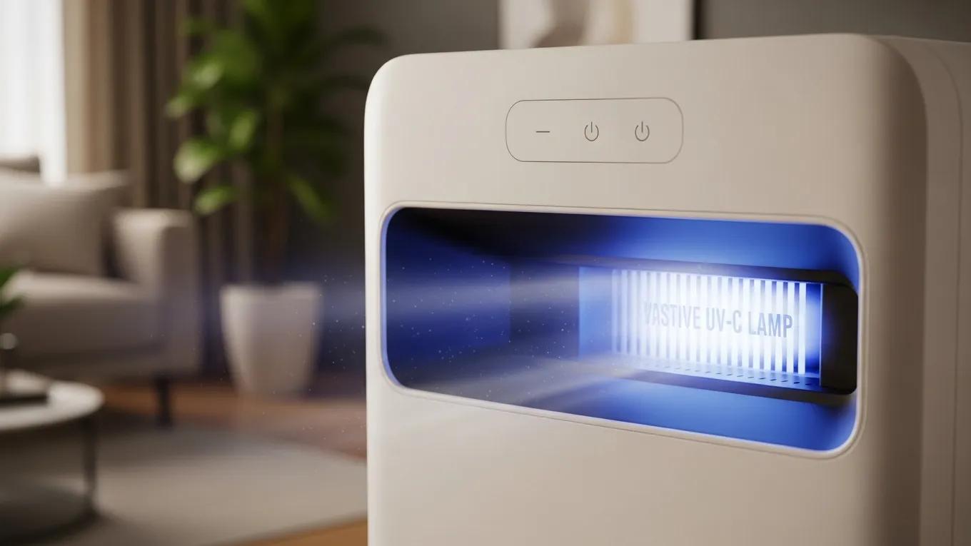 Stay Healthy with UV Air Purifiers for Whole House Solutions 2 Close-up of a UV air purifier highlighting its advanced technology in a modern home setting
